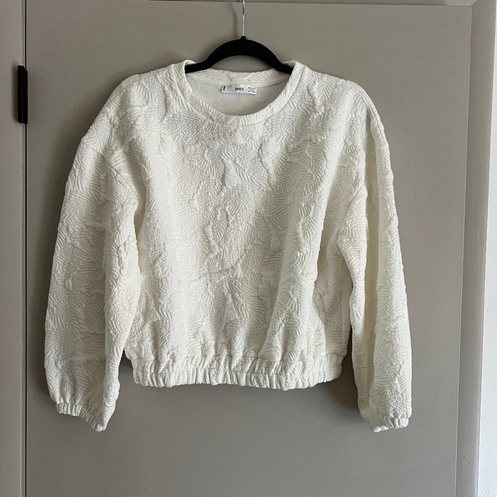 Textured Cropped Sweatshirt/Shirt